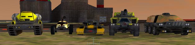 5 Nod vehicles in a row, all yellow!